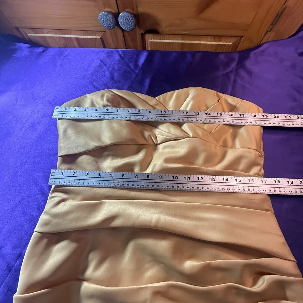 📌Forever Yours Gold Strapless Plated Bridesmaid - Prom - Formal Dress - Picture 11 of 16